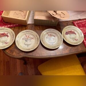 NIB! Excellent Condition! No flaws! Nautical Floral Dessert Plate Set of 4